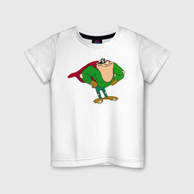 Детская футболка хлопок с принтом Boogerman в Санкт-Петербурге, 100% хлопок | круглый вырез горловины, полуприлегающий силуэт, длина до линии бедер | Тематика изображения на принте: boogerman | dendy | games | retro | sega | superhero | бугермэн | дэнди | игры | классика | ретро | сега | супергерой