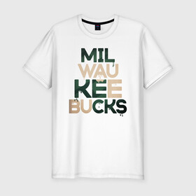 Мужская футболка хлопок Slim с принтом Milwaukee Bucks в Санкт-Петербурге, 92% хлопок, 8% лайкра | приталенный силуэт, круглый вырез ворота, длина до линии бедра, короткий рукав | antetokounmpo | basketball | bucks | giannis | milwaukee | mvp | nba | sport | streetball | адетокумбо | бакс | баскетбол | игра | милуоки | мяч | нба | олень | спорт | стритбол | тренер | чемпион | янис