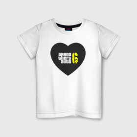 Детская футболка хлопок с принтом GTA 6 - Heart в Санкт-Петербурге, 100% хлопок | круглый вырез горловины, полуприлегающий силуэт, длина до линии бедер | Тематика изображения на принте: andreas | auto | game | games | grand | gta | gta 5 | gta 6 | gta online | gta5 | gta6 | gtaonline | logo | online | san | theft | unf | автоугонщик | андреас | великий | гта | гта 5 | гта 6 | гта онлайн | гта5 | гта6 | гтаонлайн | игра | игры | 