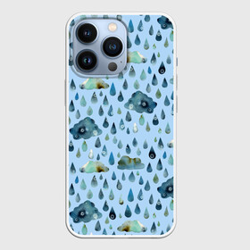 Чехол для iPhone 13 Pro с принтом Дождливая осень.Тучки и дождь в Санкт-Петербурге,  |  | pattern | rain | sun | глобальное потепление | дождливо | дождливый | дождь | загрязнение | капли | ливень | морось | непогода | облака | осенний | осень | паттерн | погода | природа | проливной | тучи | экология