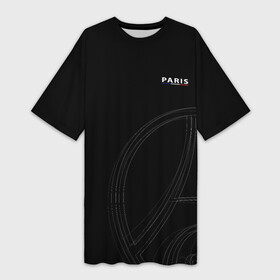 Платье-футболка 3D с принтом PSG | Core Big Logo Black (New 2022 23) в Санкт-Петербурге,  |  | Тематика изображения на принте: 0x000000123 | messi | neymar | paris saint germain | psg | месси | нейимар | псж