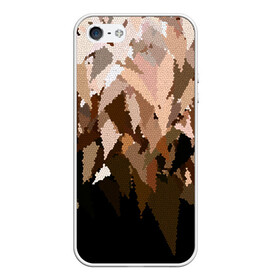 Чехол для iPhone 5/5S матовый с принтом Бежево-коричневая мозаика  в Санкт-Петербурге, Силикон | Область печати: задняя сторона чехла, без боковых панелей | абстрактный | бежевый | камуфляж | коричневый | мозаика | молодежный | мужской | современный | соты | текстура