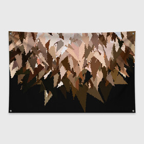 Флаг-баннер с принтом Бежево-коричневая мозаика  в Санкт-Петербурге, 100% полиэстер | размер 67 х 109 см, плотность ткани — 95 г/м2; по краям флага есть четыре люверса для крепления | абстрактный | бежевый | камуфляж | коричневый | мозаика | молодежный | мужской | современный | соты | текстура