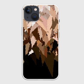 Чехол для iPhone 13 с принтом Бежево коричневая мозаика в Санкт-Петербурге,  |  | абстрактный | бежевый | камуфляж | коричневый | мозаика | молодежный | мужской | современный | соты | текстура