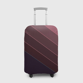Чехол для чемодана 3D с принтом Коричнево-фиолетовый узор  в Санкт-Петербурге, 86% полиэфир, 14% спандекс | двустороннее нанесение принта, прорези для ручек и колес | абстрактный | геометрический | диагональный узор | коричневый | косые полосы | современный | фиолетовый | шоколадный