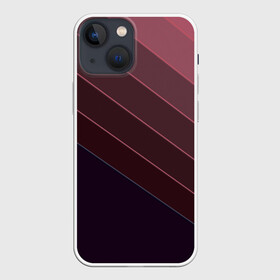 Чехол для iPhone 13 mini с принтом Коричнево фиолетовый узор в Санкт-Петербурге,  |  | абстрактный | геометрический | диагональный узор | коричневый | косые полосы | современный | фиолетовый | шоколадный