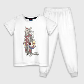 Детская пижама хлопок с принтом К полёту - готов в Санкт-Петербурге, 100% хлопок |  брюки и футболка прямого кроя, без карманов, на брюках мягкая резинка на поясе и по низу штанин
 | арт | астронавт | белая кошка | белый кот | космонавт | космос | кот | котейка | кошка | рисунок | скафандр