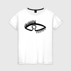 Женская футболка хлопок с принтом Око Баланса  в Санкт-Петербурге, 100% хлопок | прямой крой, круглый вырез горловины, длина до линии бедер, слегка спущенное плечо | глаза | иллюминаты | мистика | символизм | символы | узоры