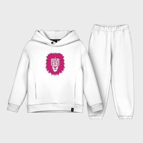 Детский костюм хлопок Oversize с принтом Pink Lion в Санкт-Петербурге,  |  | animal | cat | lion | африка | животные | зверь | кот | кошка | лев | львенок | львица | тигр | хищник | царь