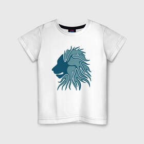 Детская футболка хлопок с принтом Super Lion в Санкт-Петербурге, 100% хлопок | круглый вырез горловины, полуприлегающий силуэт, длина до линии бедер | Тематика изображения на принте: animal | cat | lion | африка | животные | зверь | кот | кошка | лев | львенок | львица | тигр | хищник | царь