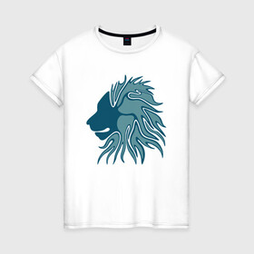 Женская футболка хлопок с принтом Super Lion в Санкт-Петербурге, 100% хлопок | прямой крой, круглый вырез горловины, длина до линии бедер, слегка спущенное плечо | animal | cat | lion | африка | животные | зверь | кот | кошка | лев | львенок | львица | тигр | хищник | царь