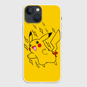 Чехол для iPhone 13 mini с принтом Летящий Пикачу в Санкт-Петербурге,  |  | anime | pikachu | pokemon | poket monster | poketmon | аниме | анимэ | карманные монстры | пикачу | покемон