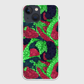 Чехол для iPhone 13 mini с принтом Абстрактный пуантилизм в Санкт-Петербурге,  |  | абстрактный | в горошек | детский | для детей | зеленый | красный | модный | пуантилизм | разноцветный | современный