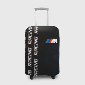 Чехол для чемодана 3D с принтом BMW - Racing (Pattern on left) в Санкт-Петербурге, 86% полиэфир, 14% спандекс | двустороннее нанесение принта, прорези для ручек и колес | auto | b m w | bmv | bmw | logo | m power | moto | performance | power | pro | racing | series | sport | авто | б м в | бмв | лого | логотип | марка | мото | паттерн | перфоманс | символ | спорт