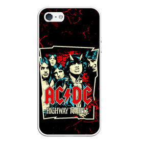 Чехол для iPhone 5/5S матовый с принтом AC DC HIGHWAY TO HELL в Санкт-Петербурге, Силикон | Область печати: задняя сторона чехла, без боковых панелей | ac dc | angus young. | back in black | brian johnson | hells bells | highway to hell | rock | thunderstruck | tnt | ангус янг | брайан джонсон | группа | музыка | рок | эйси диси