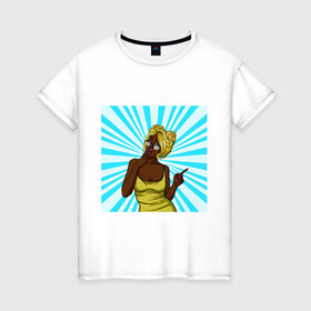 Женская футболка хлопок с принтом WOW в Санкт-Петербурге, 100% хлопок | прямой крой, круглый вырез горловины, длина до линии бедер, слегка спущенное плечо | девушка | комиксы | отрисовка | поп врт