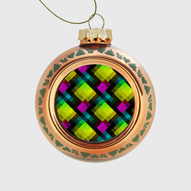 Стеклянный ёлочный шар с принтом Абстрактный разноцветный узор  в Санкт-Петербурге, Стекло | Диаметр: 80 мм | абстрактный | геометрический | желтый | зеленый | молодежный | мраморный | разноцветный | современный | черный