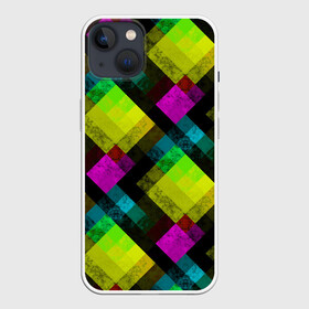 Чехол для iPhone 13 с принтом Абстрактный разноцветный узор в Санкт-Петербурге,  |  | абстрактный | геометрический | желтый | зеленый | молодежный | мраморный | разноцветный | современный | черный