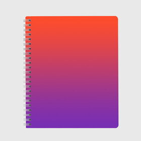 Тетрадь с принтом Оранжевый и Фиолетовый в Санкт-Петербурге, 100% бумага | 48 листов, плотность листов — 60 г/м2, плотность картонной обложки — 250 г/м2. Листы скреплены сбоку удобной пружинной спиралью. Уголки страниц и обложки скругленные. Цвет линий — светло-серый
 | градиент | красный | оранжевый | перелив | переход | рассвет | синий | фиолетовый | цвета