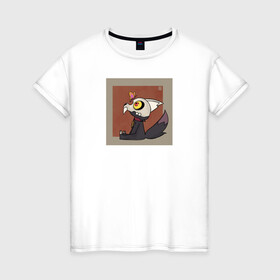 Женская футболка хлопок с принтом совиный дом:кинг в Санкт-Петербурге, 100% хлопок | прямой крой, круглый вырез горловины, длина до линии бедер, слегка спущенное плечо | бабочка | квадрат | кинг | монстр | череп