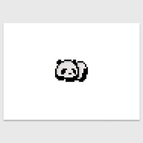 Поздравительная открытка с принтом Панда в Санкт-Петербурге, 100% бумага | плотность бумаги 280 г/м2, матовая, на обратной стороне линовка и место для марки
 | art | pixel | pixelart | милаха | милая панда | панда | панда пиксель арт | пиксели | пиксель | пиксельарт | спящая панда