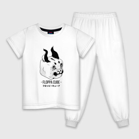 Детская пижама хлопок с принтом Floppa Cube в Санкт-Петербурге, 100% хлопок |  брюки и футболка прямого кроя, без карманов, на брюках мягкая резинка на поясе и по низу штанин
 | flopa | floppa | каракал | кот мем | мем с котом | русский кот | шлёпа