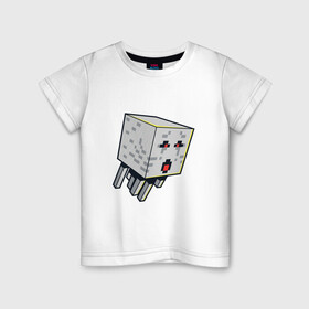 Детская футболка хлопок с принтом Майнкрафт Гаст Мaincraft Ghast в Санкт-Петербурге, 100% хлопок | круглый вырез горловины, полуприлегающий силуэт, длина до линии бедер | ghast | maincraft | mob | pixel | unit | гаст | гасты | маинкрафт | майнкрафт | моб | персонаж | пиксели