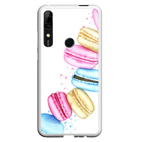 Чехол для Honor P Smart Z с принтом Macarons. Нежный десерт в Санкт-Петербурге, Силикон | Область печати: задняя сторона чехла, без боковых панелей | акварель | акварельные | десерт | десерты | макаронс | макаруны | пирожное | пирожные | разноцветные | сладости