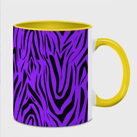 Кружка с полной запечаткой с принтом Абстрактный узор зебра  в Санкт-Петербурге, керамика | ёмкость 330 мл | абстрактный | женский | зебра | креативный | модный | полосы | популярный | современный | черный и фиолетовый