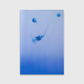 Обложка для паспорта матовая кожа с принтом МЕДУЗЫ | ГРАДИЕНТ в Санкт-Петербурге, натуральная матовая кожа | размер 19,3 х 13,7 см; прозрачные пластиковые крепления | gradient | абстракция | амбре | вода | голубая | голубое | градиент | градиент и ничего лишнего | градиенты | медуза | море | на каждый день | океан | синее | синий | синяя | текстура