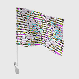 Флаг для автомобиля с принтом Полосатый абстрактный узор  в Санкт-Петербурге, 100% полиэстер | Размер: 30*21 см | горизонтальные полосы | летний дизайн | модный | молодежный | мужской | полосы | разноцветные полосы