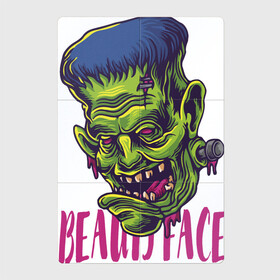Магнитный плакат 2Х3 с принтом Beauty Face в Санкт-Петербурге, Полимерный материал с магнитным слоем | 6 деталей размером 9*9 см | beauty | eyes | face | fear | halloween | holiday | horror | humor | hype | jaw | joke | monster | teeth | zombie | глаза | зомби | зубы | лицп | монстер франкенштейна | монстр | пасть | праздник | ужас | хайп | хэллоуин | шутка | юмор