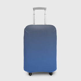 Чехол для чемодана 3D с принтом DARK OCEAN GRADIENT в Санкт-Петербурге, 86% полиэфир, 14% спандекс | двустороннее нанесение принта, прорези для ручек и колес | абстракция | амбре | без дизайна | голубая | голубое | градиент | градиент и ничего лишнего | градиенты | на каждый день | синий | синяя | текстура | черная | черный