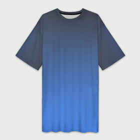 Платье-футболка 3D с принтом DARK OCEAN GRADIENT в Санкт-Петербурге,  |  | абстракция | амбре | без дизайна | голубая | голубое | градиент | градиент и ничего лишнего | градиенты | на каждый день | синий | синяя | текстура | черная | черный