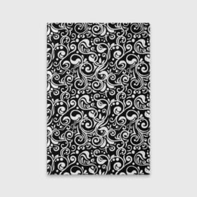 Обложка для паспорта матовая кожа с принтом Черно-белая роспись в Санкт-Петербурге, натуральная матовая кожа | размер 19,3 х 13,7 см; прозрачные пластиковые крепления | abstract | black and white | pattern | texture | абстрактный рисунок | абстракция | белый рисунок | белый узор | волнистый узор | завитки | круги | минимализм | монохром | орнамент | паттерн | роспись | текстура | узор