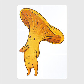 Магнитный плакат 2Х3 с принтом Лисичка в Санкт-Петербурге, Полимерный материал с магнитным слоем | 6 деталей размером 9*9 см | арт | гриб | грибочек | грибы | лисичка | мило | милота | рисунок | рыжий гриб | свежие грибы | свежий гриб | свежий продукт