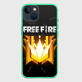 Чехол для iPhone 13 с принтом Free Fire | Фри фаер в Санкт-Петербурге,  |  | Тематика изображения на принте: ff | free fire | freefire | garena | grand master | master | гарена | гранд мастер | грандмастер | лига | мастер | нож | ножи | паттерн | текстура | фре фаер | фри фаер | фри файр | фрифайр | фф