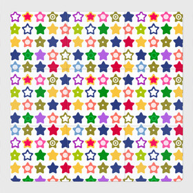 Магнитный плакат 3Х3 с принтом Разноцветные звездочки  в Санкт-Петербурге, Полимерный материал с магнитным слоем | 9 деталей размером 9*9 см | абстрактный | детский | звезды | зеленый | красный | летний | разноцветные звезды | синий | современный