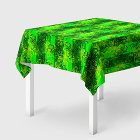 Скатерть 3D с принтом Неоновый полосатый узор  в Санкт-Петербурге, 100% полиэстер (ткань не мнется и не растягивается) | Размер: 150*150 см | бабочки | вертикальные полосы | зеленый | летний | неоновый | неоновый зеленый | современный | яркий узор