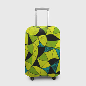 Чехол для чемодана 3D с принтом Гранжевый яркий зеленый  в Санкт-Петербурге, 86% полиэфир, 14% спандекс | двустороннее нанесение принта, прорези для ручек и колес | абстрактный | гранжевая текстура | зеленый | летний | молодежный | современный | ярко желтый