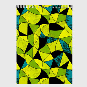 Скетчбук с принтом Гранжевый яркий зеленый  в Санкт-Петербурге, 100% бумага
 | 48 листов, плотность листов — 100 г/м2, плотность картонной обложки — 250 г/м2. Листы скреплены сверху удобной пружинной спиралью | Тематика изображения на принте: абстрактный | гранжевая текстура | зеленый | летний | молодежный | современный | ярко желтый