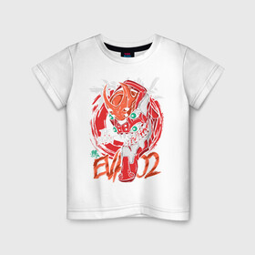 Детская футболка хлопок с принтом EVA 02 в Санкт-Петербурге, 100% хлопок | круглый вырез горловины, полуприлегающий силуэт, длина до линии бедер | eva | evangelion | ева | евангелион