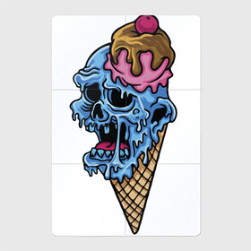 Магнитный плакат 2Х3 с принтом Horror ice cream в Санкт-Петербурге, Полимерный материал с магнитным слоем | 6 деталей размером 9*9 см | fear | halloween | horror | hype | ice cream | jaw | skull | teeth | зубы | мороженое | пасть | ужас | хайп | хэллоуин | череп