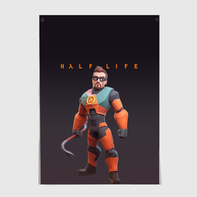 Постер с принтом FREEMAN | ФРИМАН | HALF LIFE (Z) в Санкт-Петербурге, 100% бумага
 | бумага, плотность 150 мг. Матовая, но за счет высокого коэффициента гладкости имеет небольшой блеск и дает на свету блики, но в отличии от глянцевой бумаги не покрыта лаком | aperture laboratories | black mesa | gordon freeman | half life | half life 3 | valve | блэк меса | вэлв | гордон фриман | халф лайф