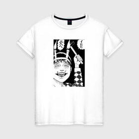 Женская футболка хлопок с принтом Соичи дзюндзи ито в Санкт-Петербурге, 100% хлопок | прямой крой, круглый вырез горловины, длина до линии бедер, слегка спущенное плечо | аниме | дзюндзи ито | манга | соити | соичи
