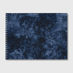 Альбом для рисования с принтом Темно-синяя текстура камня  в Санкт-Петербурге, 100% бумага
 | матовая бумага, плотность 200 мг. | абстрактный | модный | молодежный | мрамор | мраморный узор | синий | современный
