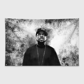 Флаг-баннер с принтом Ice Cube | Айс Куб (Z) в Санкт-Петербурге, 100% полиэстер | размер 67 х 109 см, плотность ткани — 95 г/м2; по краям флага есть четыре люверса для крепления | ice cube | oshea jackson | rap | айс куб | айс кьюб | реп | репер | рэпер | хип хоп