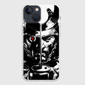 Чехол для iPhone 13 mini с принтом Самурай | ЧБ | Лого (+спина) (Z) в Санкт-Петербурге,  |  | game | ghost of tsushim | jin sakai | ninja | samurai | the ghost of tsushima | буке | вакидзаси | воин | вояк | дайсё | дзин сакай | иайто | игра | катана | кодати | мононофу | мститель | мушя | ниндзя | нодати | одати | призрак цусимы | с