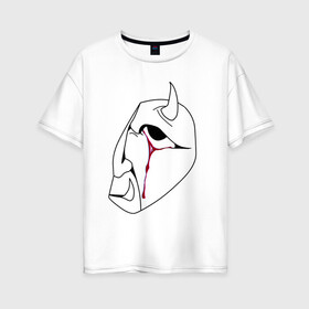 Женская футболка хлопок Oversize с принтом Грустный Жнец  в Санкт-Петербурге, 100% хлопок | свободный крой, круглый ворот, спущенный рукав, длина до линии бедер
 | депрессия | женщинам | круто | мода | мужчинам | музыка | негатив | одежда | панк | прикольная картинка | реп | рок | смайлики | улыбка | хип хоп