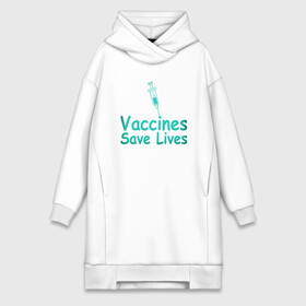 Платье-худи хлопок с принтом Вакцина спасает жизни в Санкт-Петербурге,  |  | coronavirus | covid19 | virus | вакцина | вакцинация | вирус | грипп | заражение | здоровье | иммунитет | инфекция | карантин | корона | коронавирус | маска | пандемия | прививка | самоизоляция | спутник
